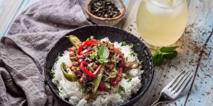 Salteado de cerdo thai